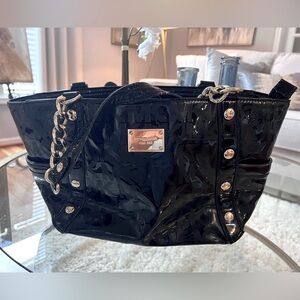 MICHAEL KORS Black w/gold Patent Leather Tote Bag